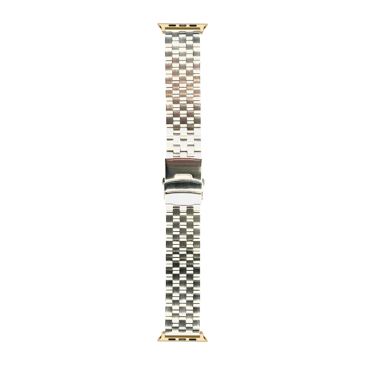 Engineer Bracelet - Folding Deployant Clasp - Silver Gold with Connecters - Spring Bar Type for Apple Watch