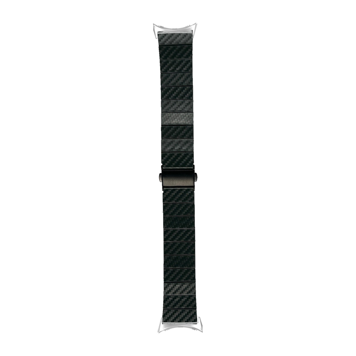 Carbon Fibre Bracelet - Green Silver with Google Pixel Spring Bar Adapters - Wear Any 20mm Strap! for Pixel Watch 1-5 41mm
