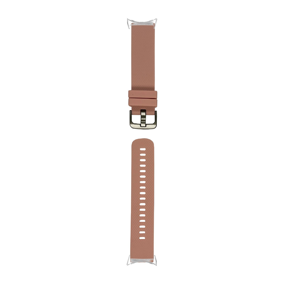 Original Silicone Small/Medium Pink Silver with Google Pixel Spring Bar Adapters - Wear Any 20mm Strap! for Pixel Watch 1-5 41mm