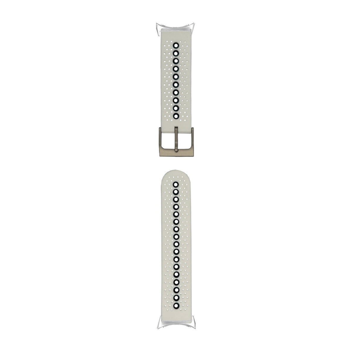 Flexi Sports Silicone 2 White Silver with Google Pixel Spring Bar Adapters - Wear Any 20mm Strap! for Pixel Watch 1-5 41mm