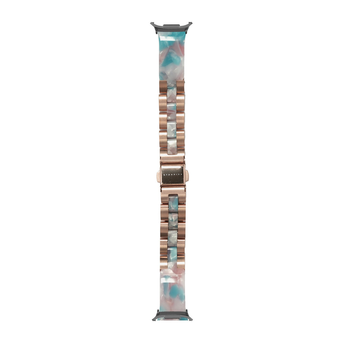 Acetate Bangle - Blue Pearl / Rose Gold Grey with Strap Adapter for Galaxy Watch 8-9/Ultra