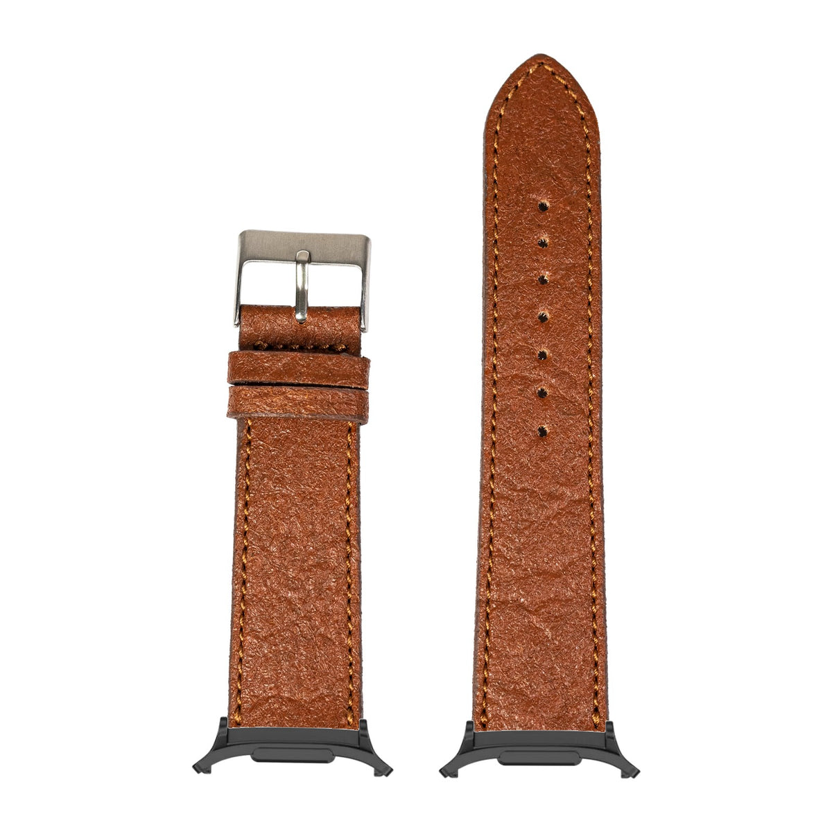 Pineapple Vegan Leather - Brown for the Galaxy Watch 8, 9 and Ultra with adapter fitted