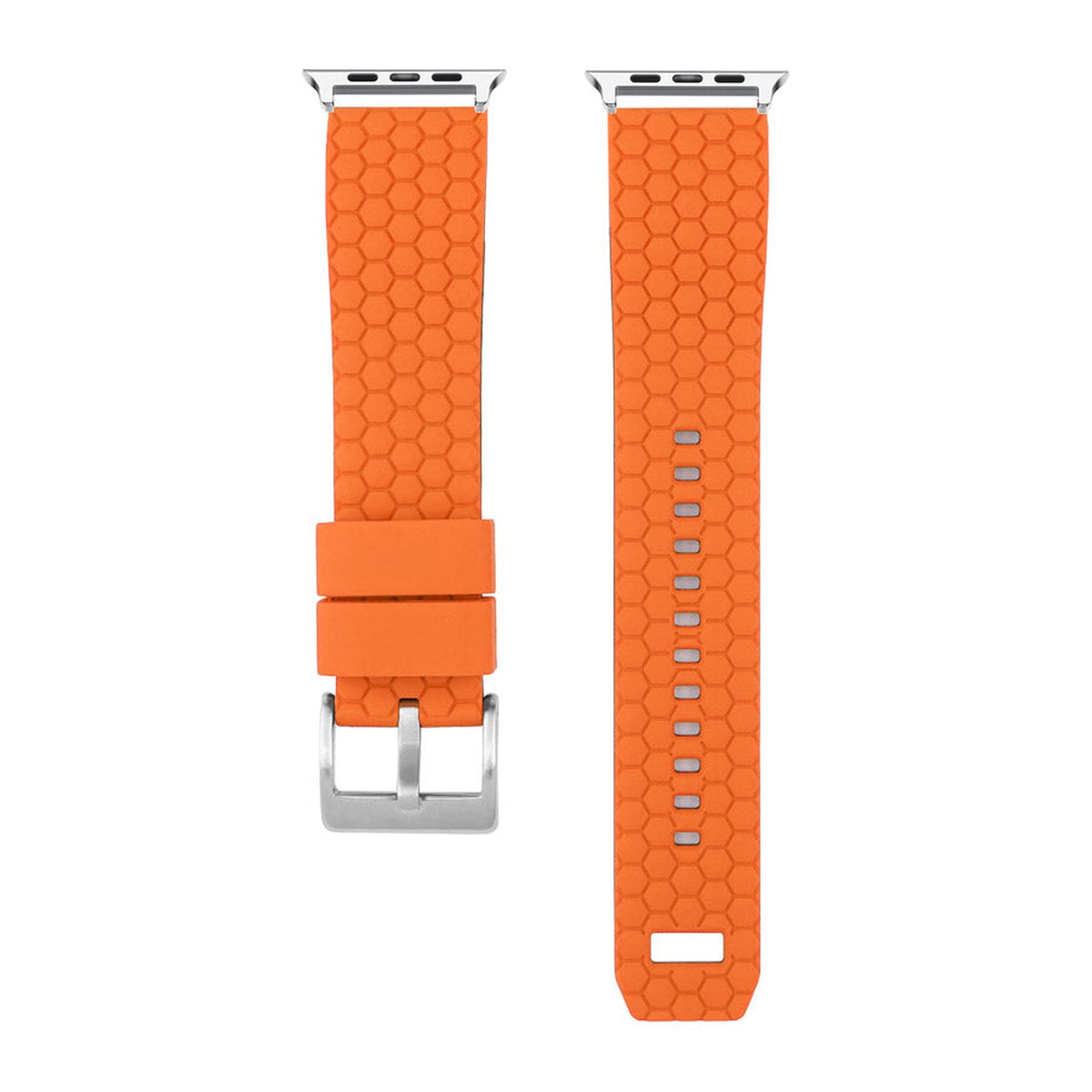 Hexagon Silicone Orange Starlight with Connecters - Spring Bar Type for Apple Watch