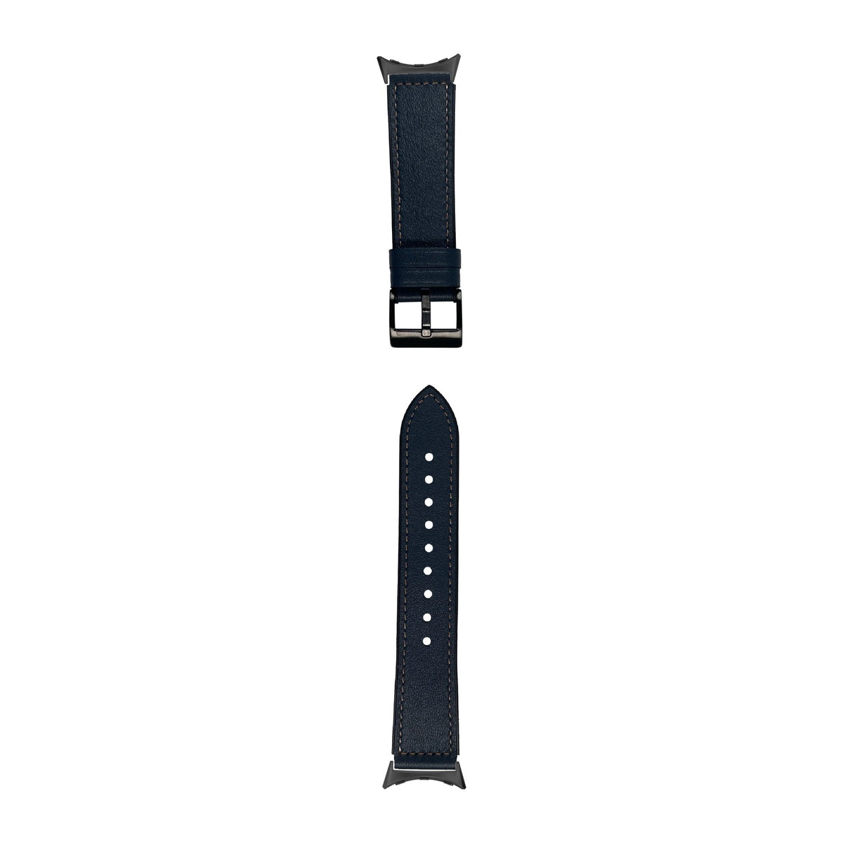 Leather Hybrid - Navy Blue Black with Google Pixel Spring Bar Adapters - Wear Any 20mm Strap! for Pixel Watch 1-5 41mm