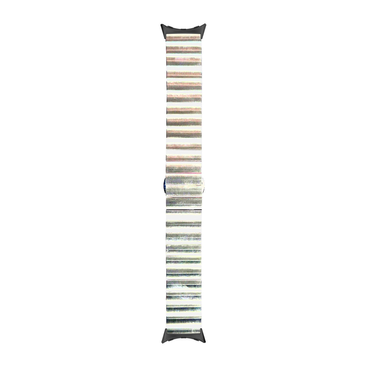 Steel Bracelet (Silver) - Deployment Clasp 3 Black with Google Pixel Spring Bar Adapters - Wear Any 20mm Strap! for Pixel Watch 1-5 41mm