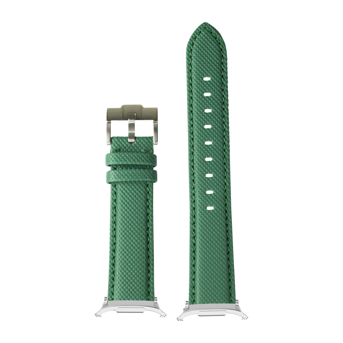 Sailcloth - Emerald Green Silver with Strap Adapter for Galaxy Watch 8-9/Ultra