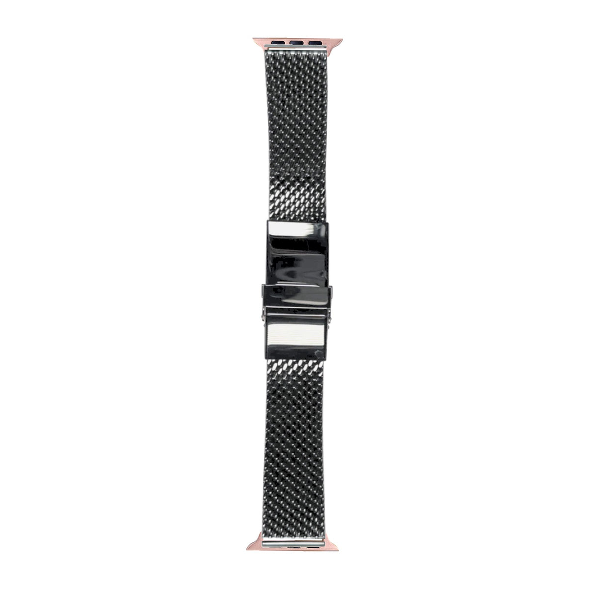 Milanese strap 22mm 2785 - Black Rose Gold with Connecters - Spring Bar Type for Apple Watch