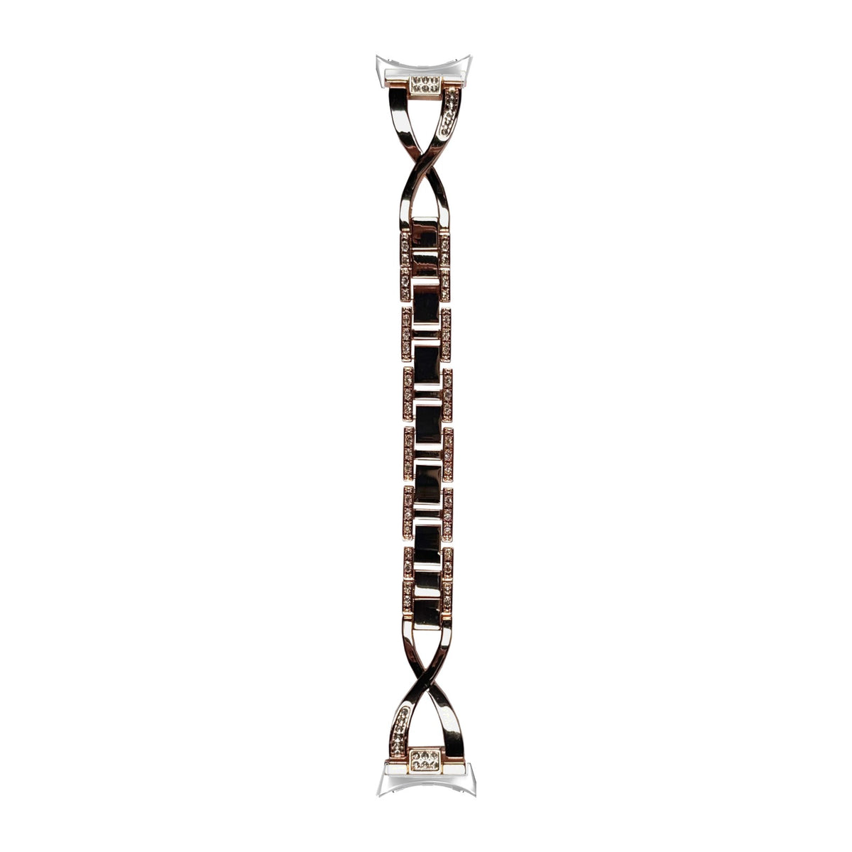 Helix Bracelet Rose Gold Silver with Google Pixel Spring Bar Adapters - Wear Any 20mm Strap! for Pixel Watch 3-5 45mm