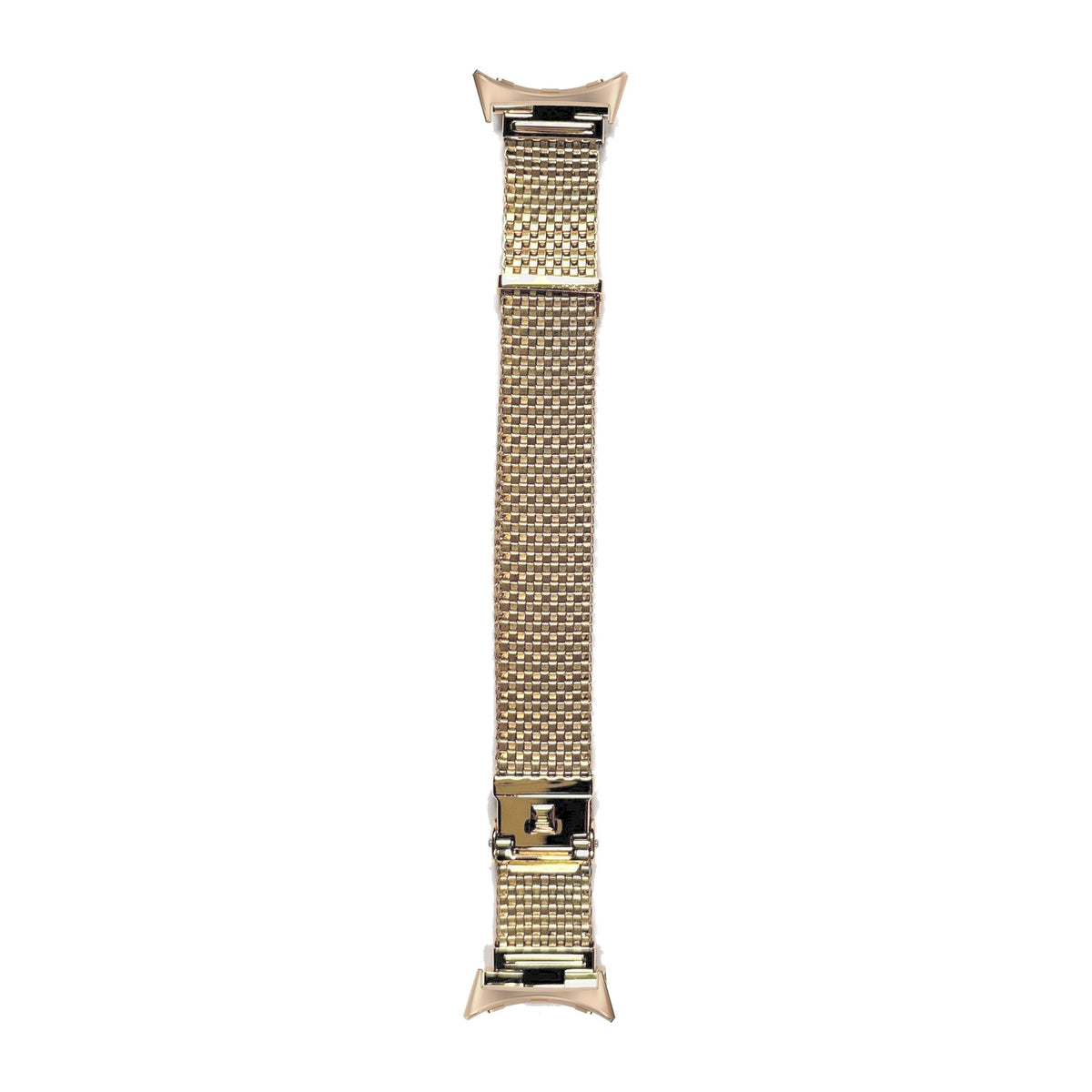 Gold Plated Komfit "JB" Mesh Watch Bracelet Rose Gold with Straight Ends with Google Pixel Spring Bar Adapters - Wear Any 20mm Strap! for Pixel Watch 3-5 45mm