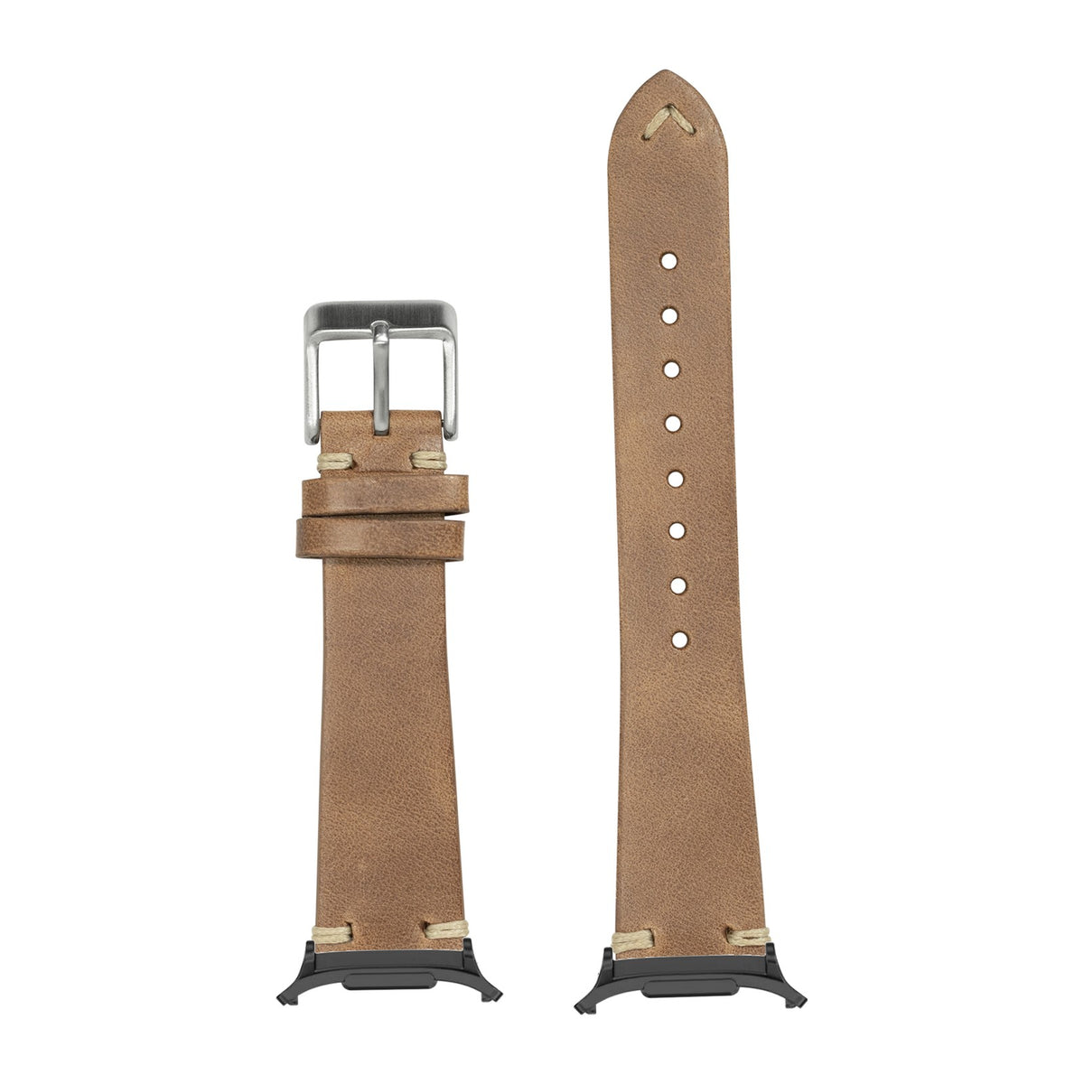 Vintage Knotted Leather - Brown for the Galaxy Watch 8, 9 and Ultra with adapter fitted