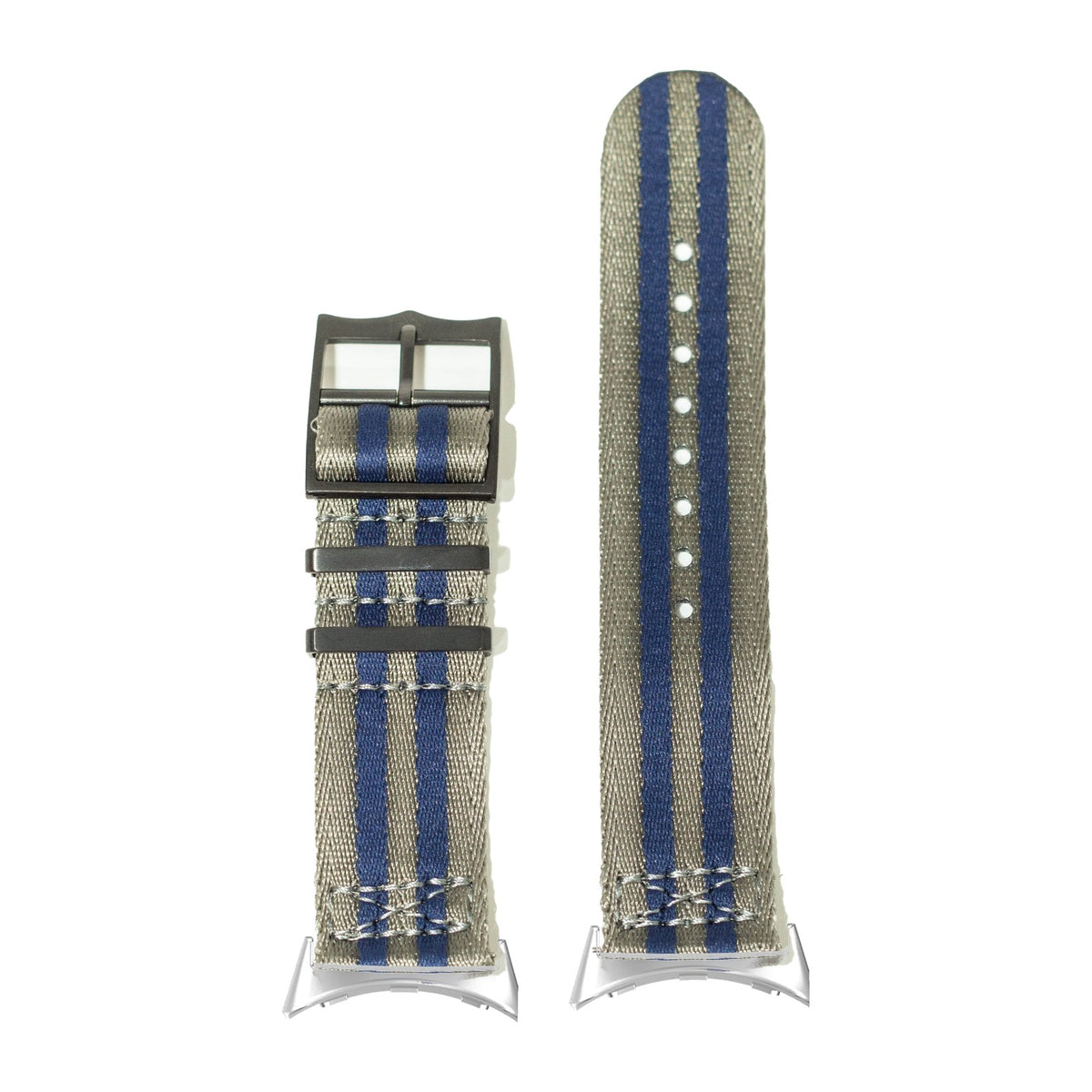 Ultra Militex - Stealth Blue Steel [Black Hardware] Silver with Google Pixel Spring Bar Adapters - Wear Any 20mm Strap! for Pixel Watch 1-5 41mm