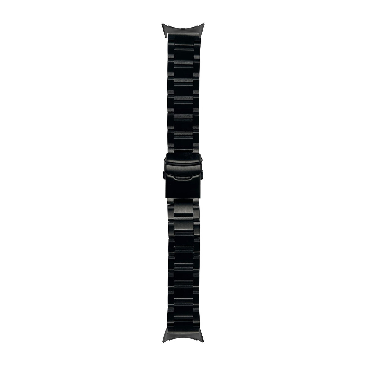Steel Bracelet - Hex Link Black Black with Safety Deployant Clasp with Google Pixel Spring Bar Adapters - Wear Any 20mm Strap! for Pixel Watch 3-5 45mm