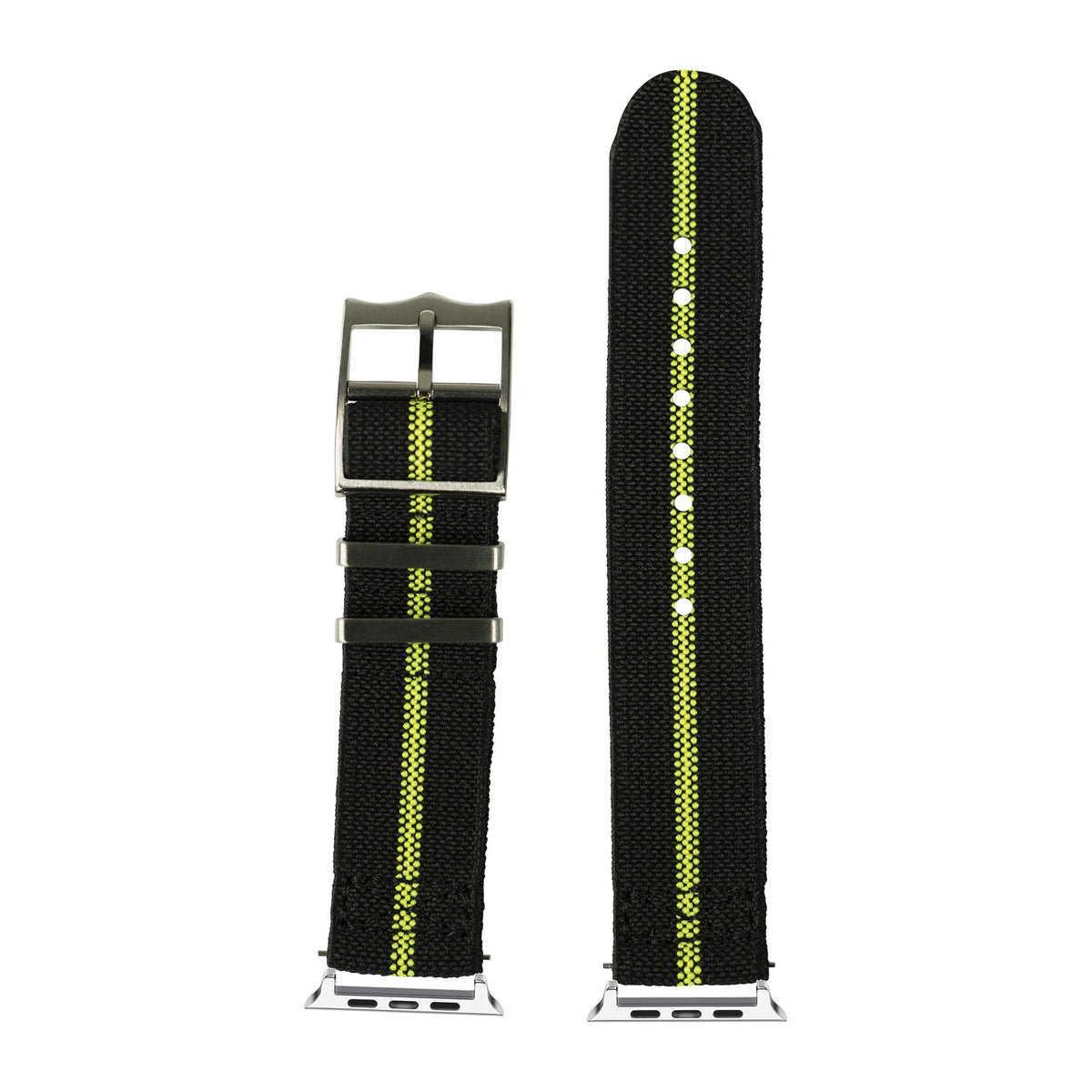 ElastoFlex - Black/Fluorescent Green Starlight with Connecters - Spring Bar Type for Apple Watch
