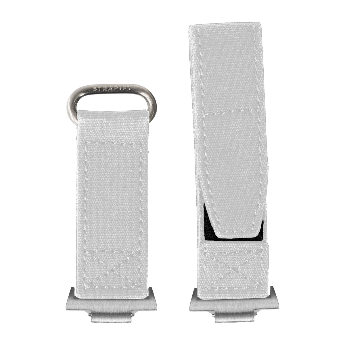 Military Velcro - White Silver with Strap Adapter for Tissot PRX 40