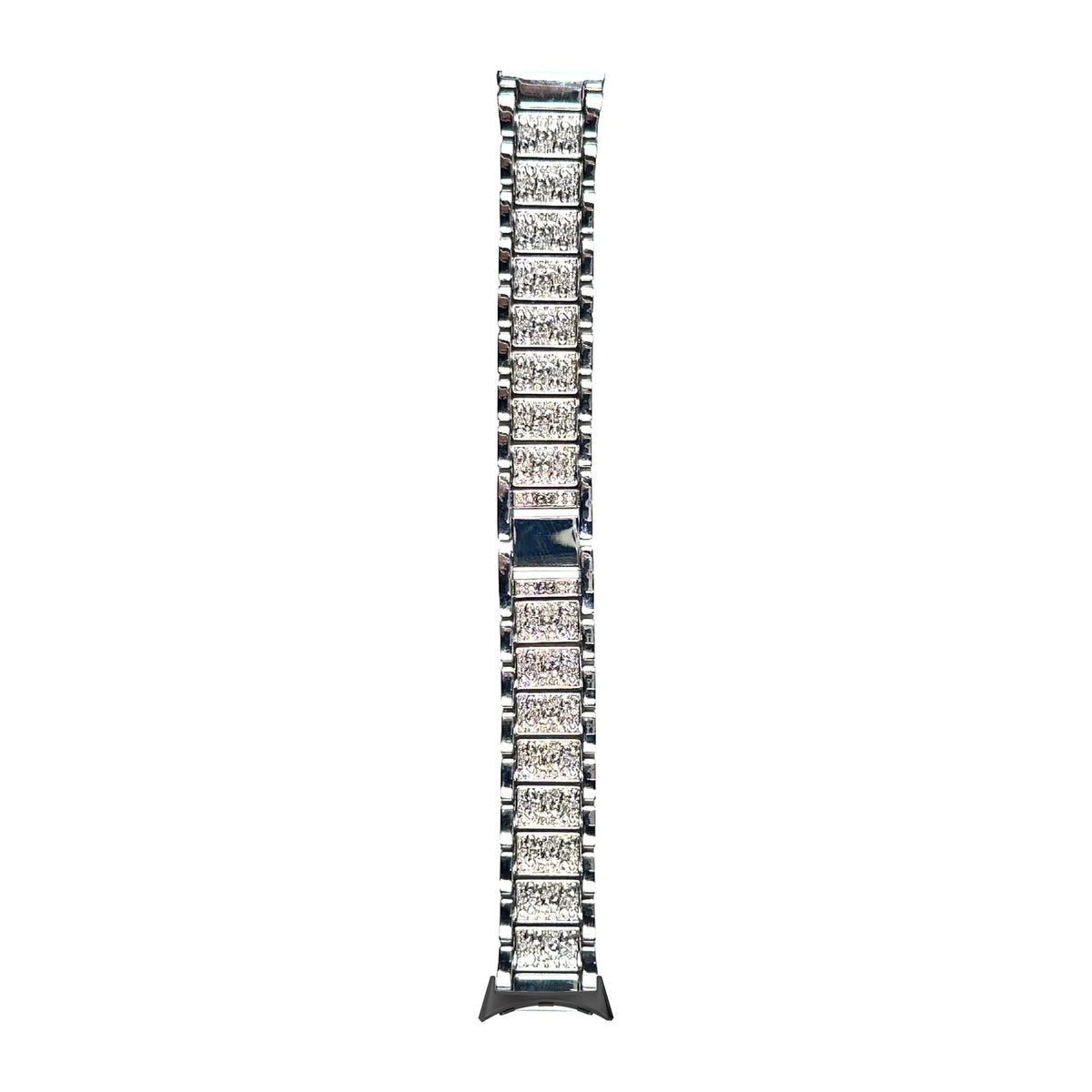 Zirconia Shimmer Bracelet Silver Black with Google Pixel Spring Bar Adapters - Wear Any 20mm Strap! for Pixel Watch 3-5 45mm