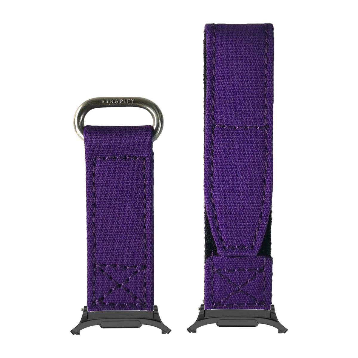 Military Velcro - Purple for the Galaxy Watch 8, 9 and Ultra with adapter fitted