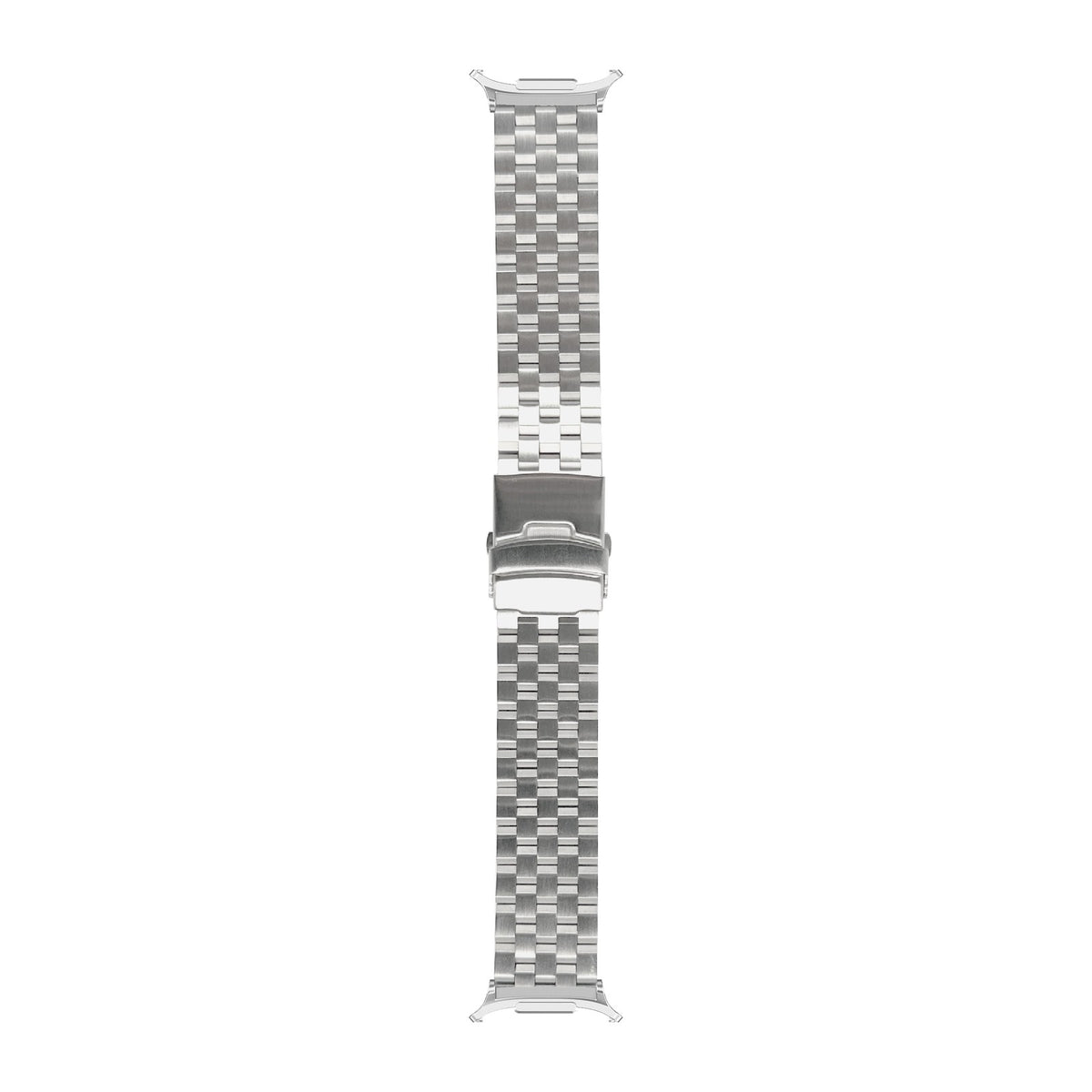Engineer Bracelet - Folding Deployant Clasp - Silver Silver with Strap Adapter for Galaxy Watch 8-9/Ultra