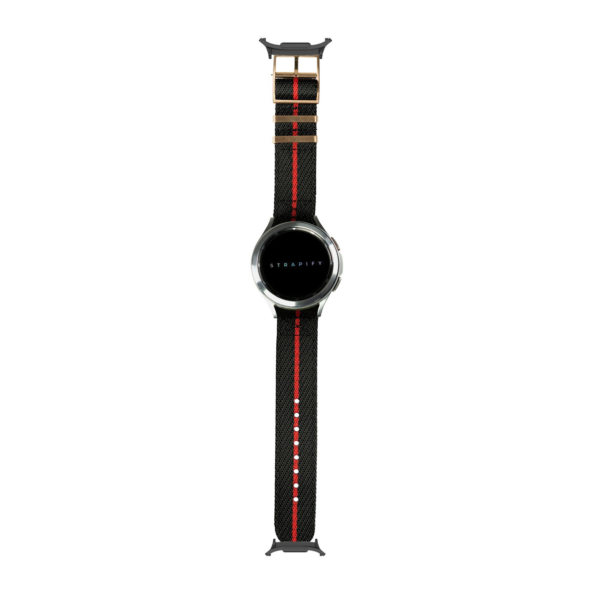 Cross Militex - Black / Red [Rose Gold Hardware] Black with Strap Adapter for Galaxy Watch 8-9/Ultra