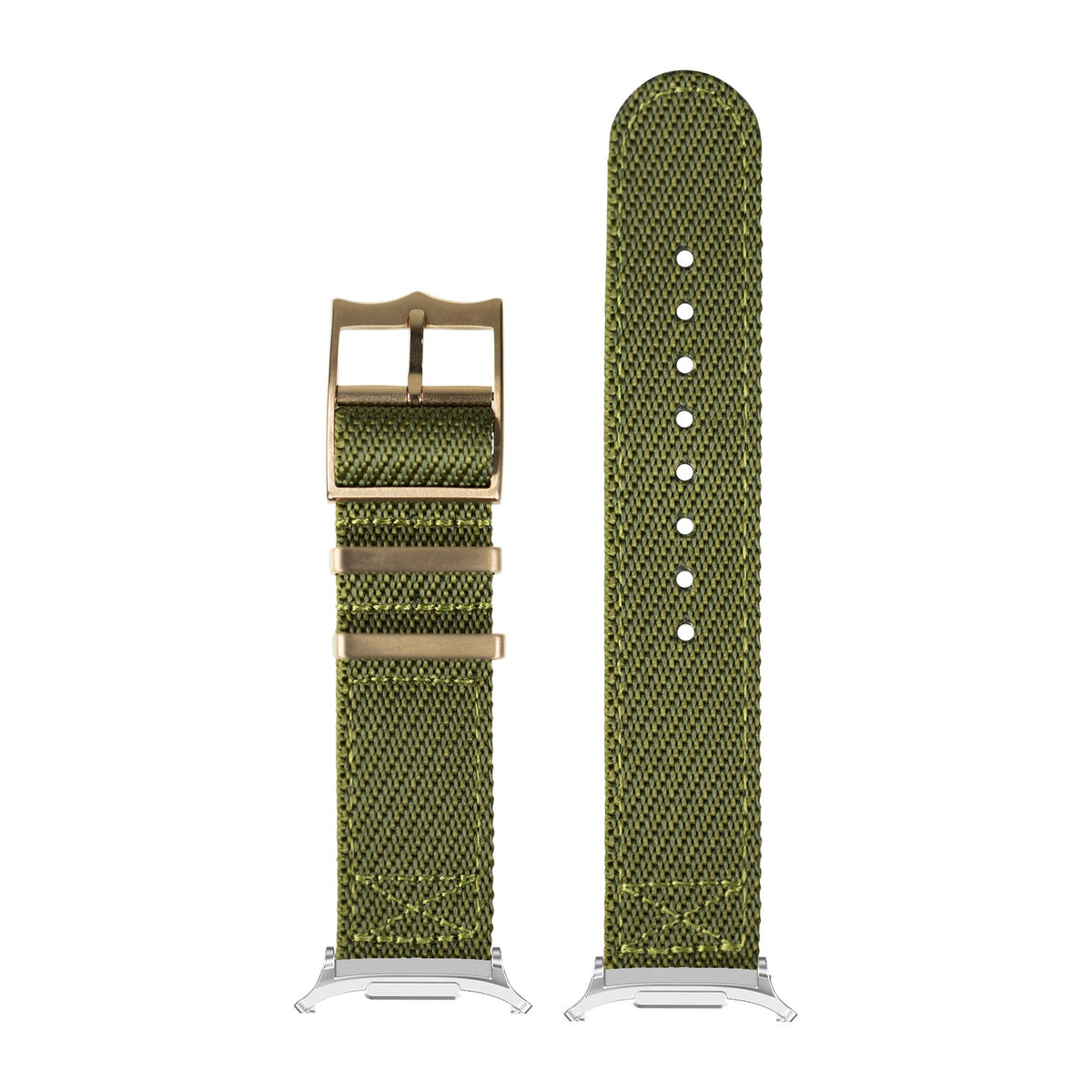Cross Militex - Army Green [Rose Gold Hardware] Silver with Strap Adapter for Galaxy Watch 8-9/Ultra