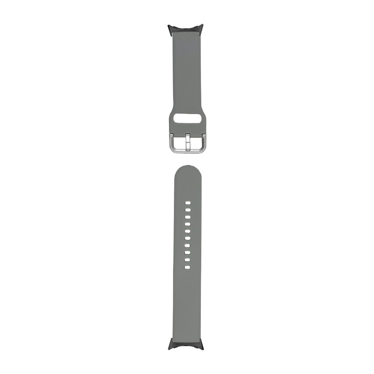Flexi Silicone 6 Grey Black with Google Pixel Spring Bar Adapters - Wear Any 20mm Strap! for Pixel Watch 1-5 41mm