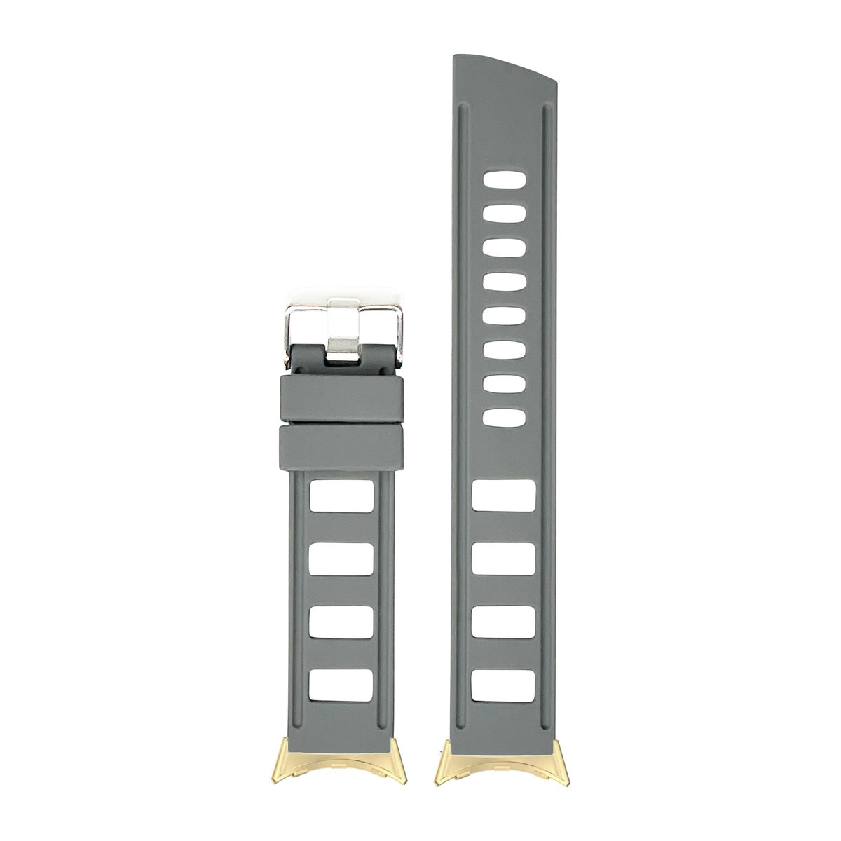 Iso Silicone Grey Gold with Google Pixel Spring Bar Adapters - Wear Any 20mm Strap! for Pixel Watch 1-5 41mm