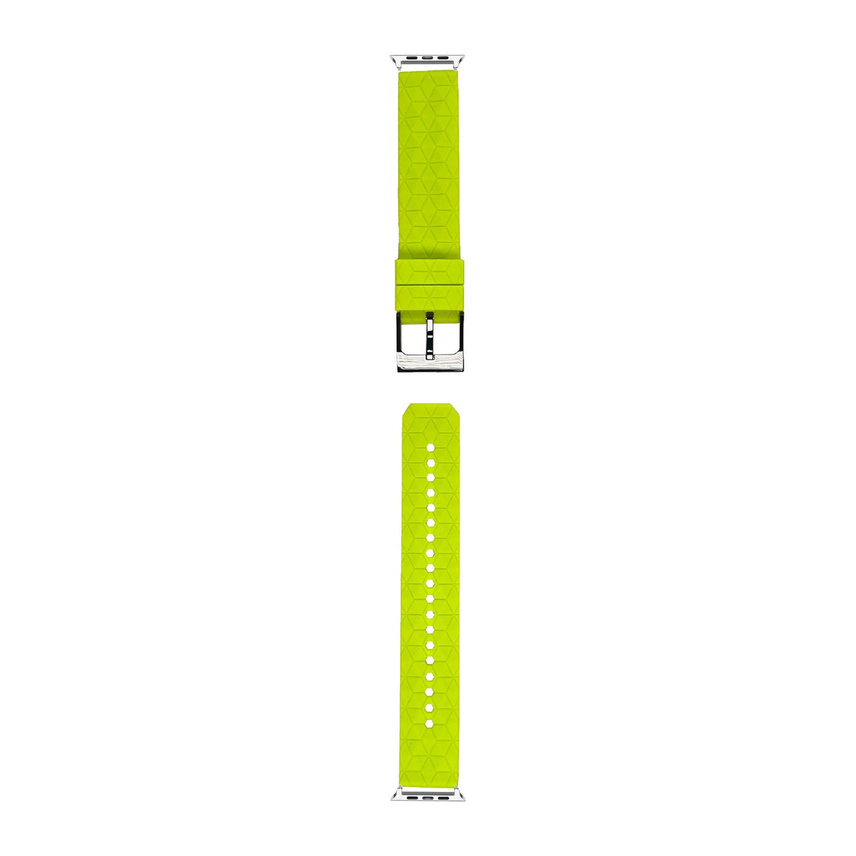 Prism Silicone [Black Hardware] Lime Green Starlight with Connecters - Spring Bar Type for Apple Watch