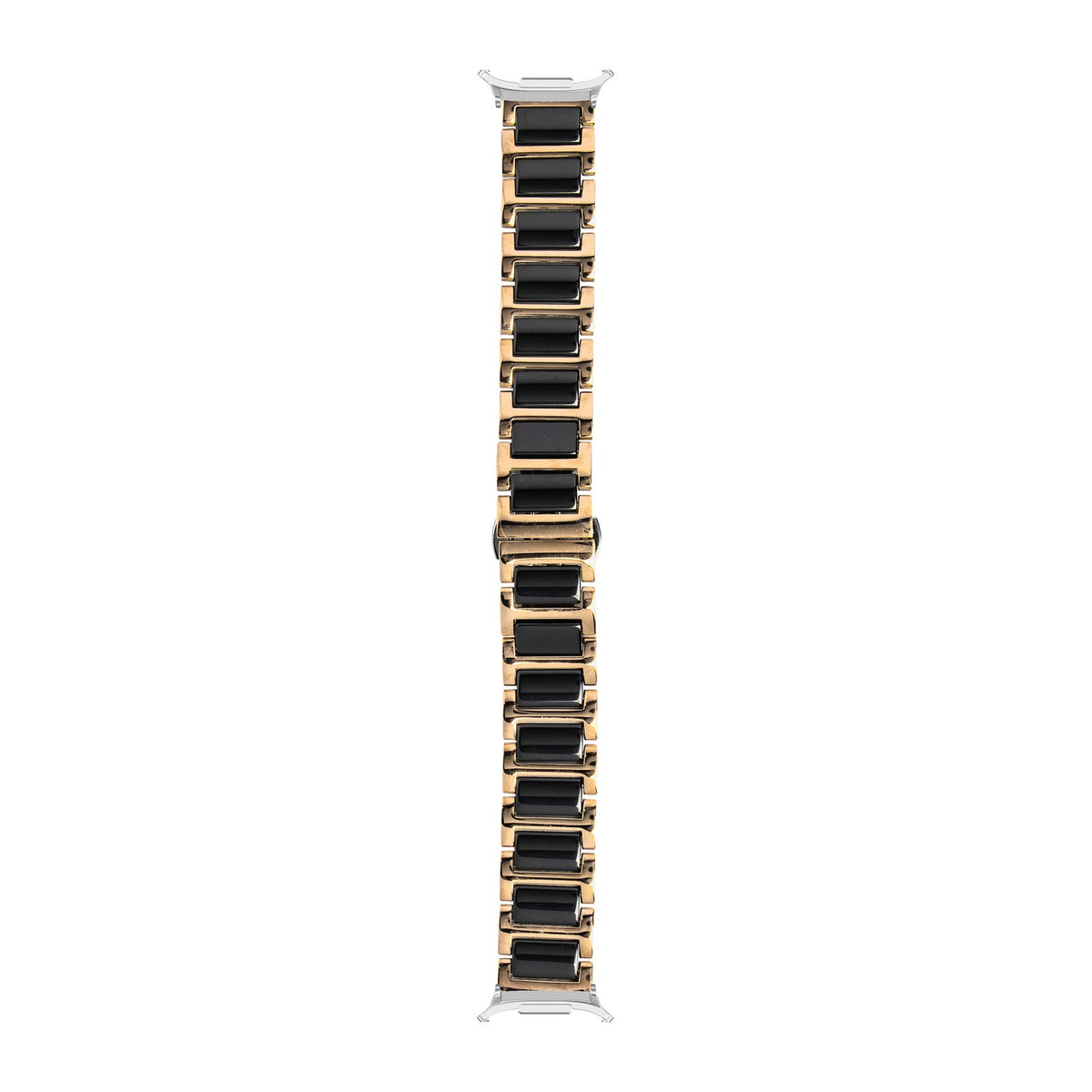 Ceramic Bracelet - Rose Gold / Black Silver with Strap Adapter for Galaxy Watch 8-9/Ultra