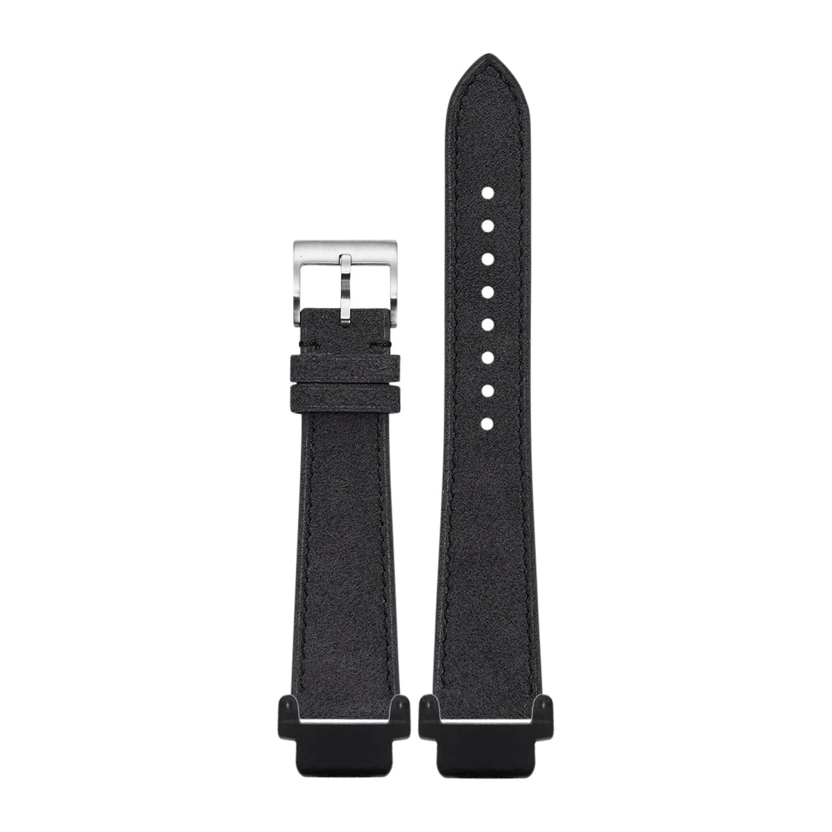 Alcantara Leather - Dark Grey Black with Garmin Forerunner 220/ 230/ 235/ 620/ 630/ 735XT Strap Adapters for Garmin Forerunner 220/ 230/ 235/ 620/ 630/ 735XT