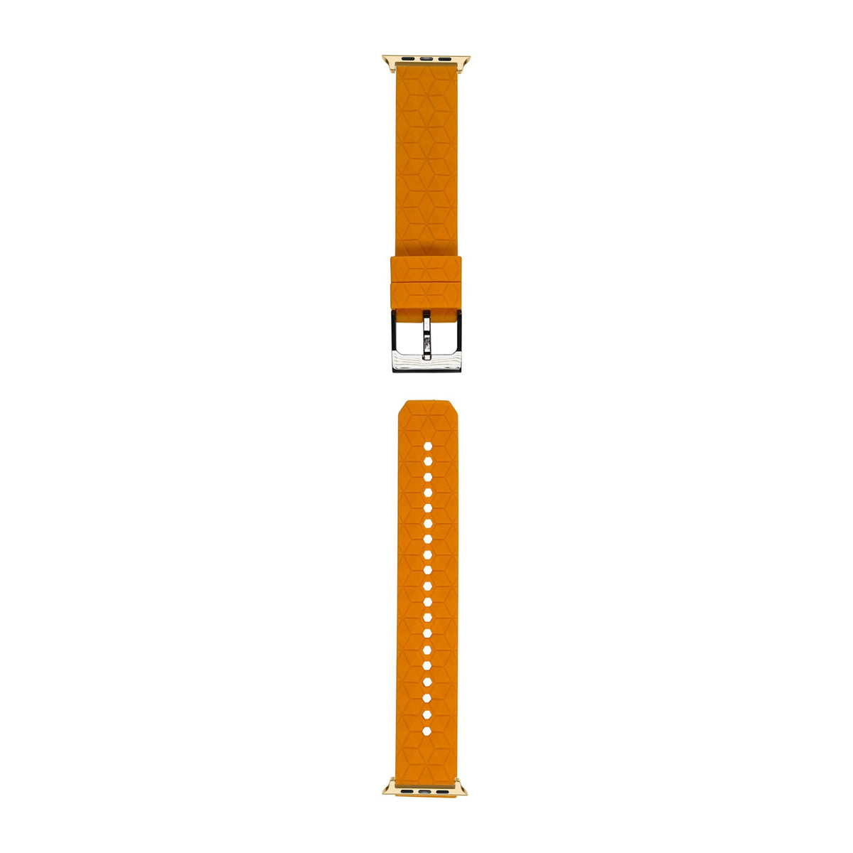 Prism Silicone [Black Hardware] Orange Gold with Connecters - Spring Bar Type for Apple Watch