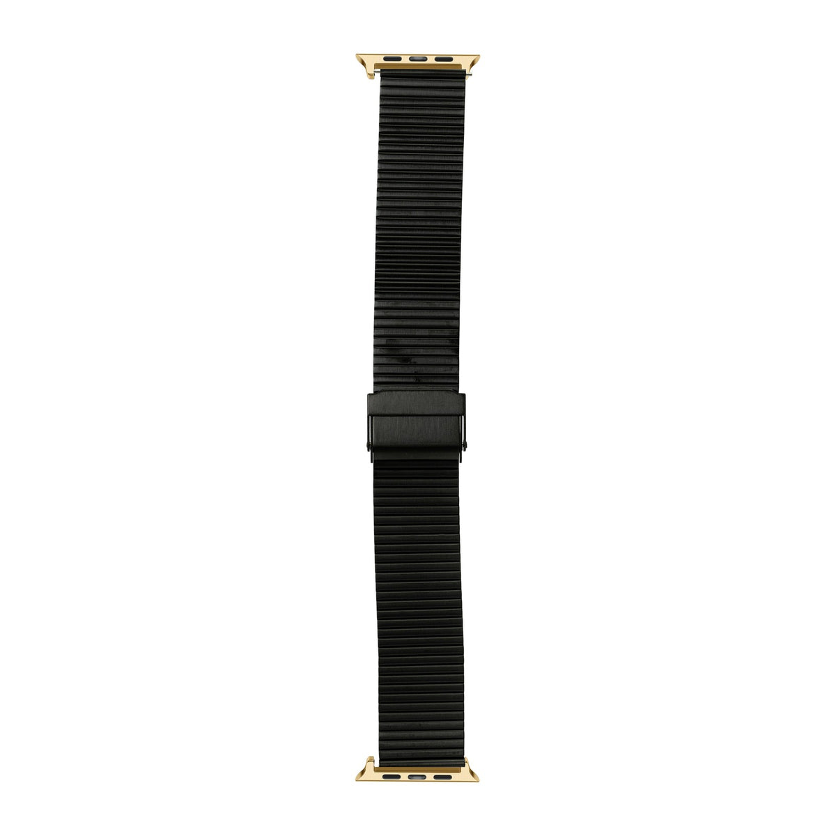 Flat-Link Micro-Adjustable Bracelet Black Gold with Connecters - Spring Bar Type for Apple Watch