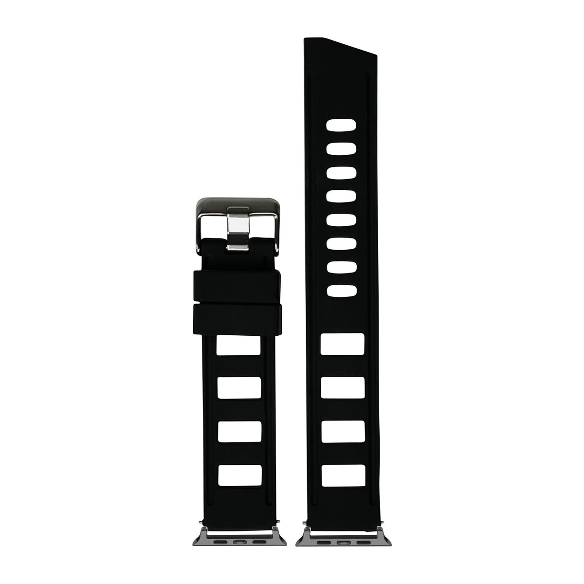 Iso Silicone Black Black with Connecters - Spring Bar Type for Apple Watch