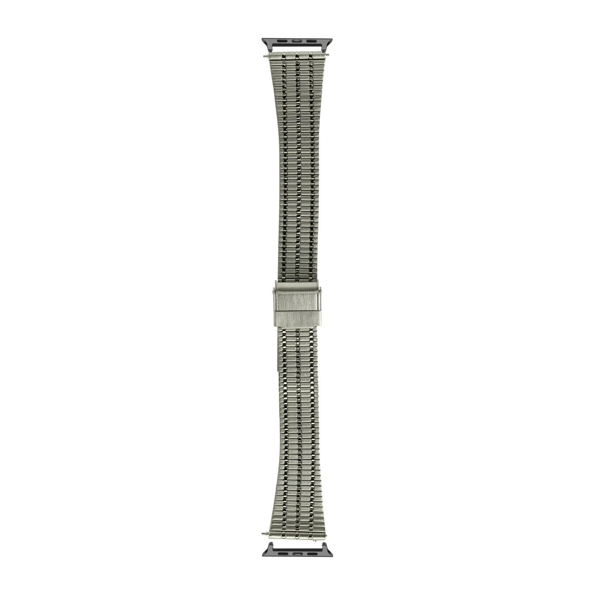 Vintage Tapered Bracelet Silver Black with Connecters - Spring Bar Type for Apple Watch