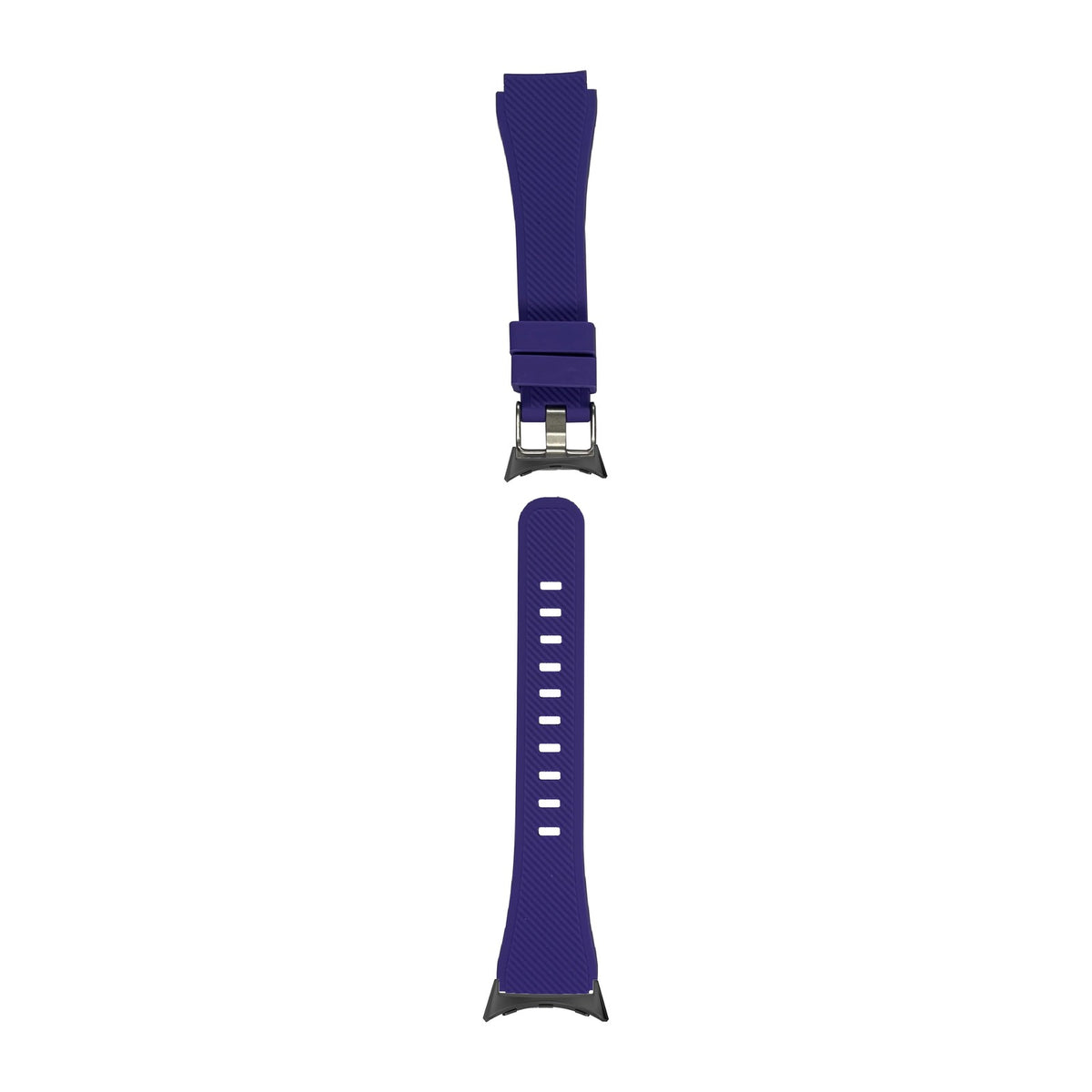 Flexi Silicone Purple Black with Google Pixel Spring Bar Adapters - Wear Any 20mm Strap! for Pixel Watch 3-5 45mm