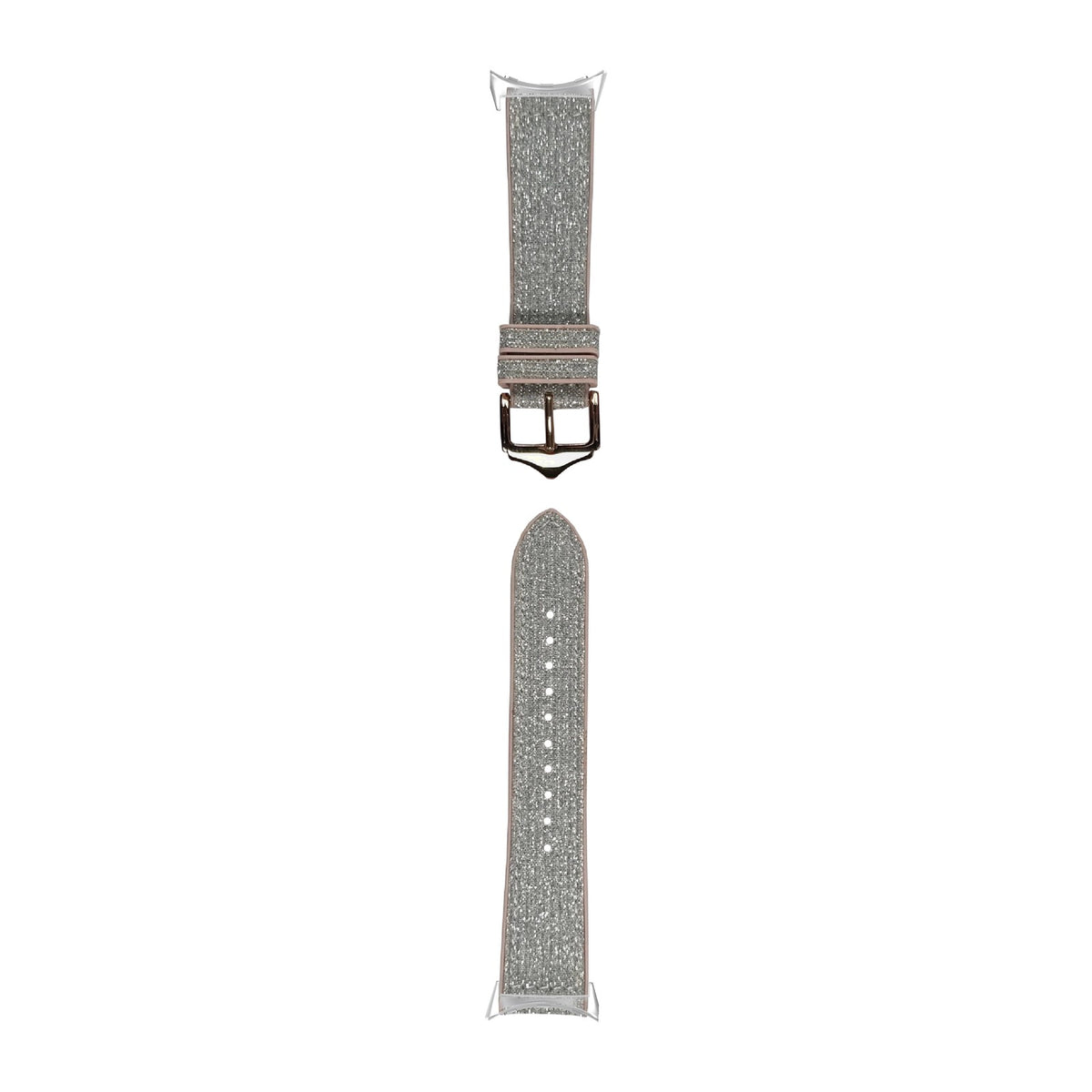 Sparkle Hybrid White / Silver Silver with Google Pixel Spring Bar Adapters - Wear Any 20mm Strap! for Pixel Watch 3-5 45mm