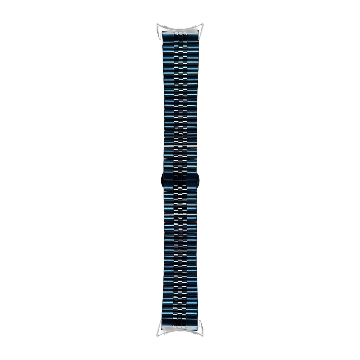 Jubilee Bracelet - Navy Blue Silver with Google Pixel Spring Bar Adapters - Wear Any 20mm Strap! for Pixel Watch 3-5 45mm