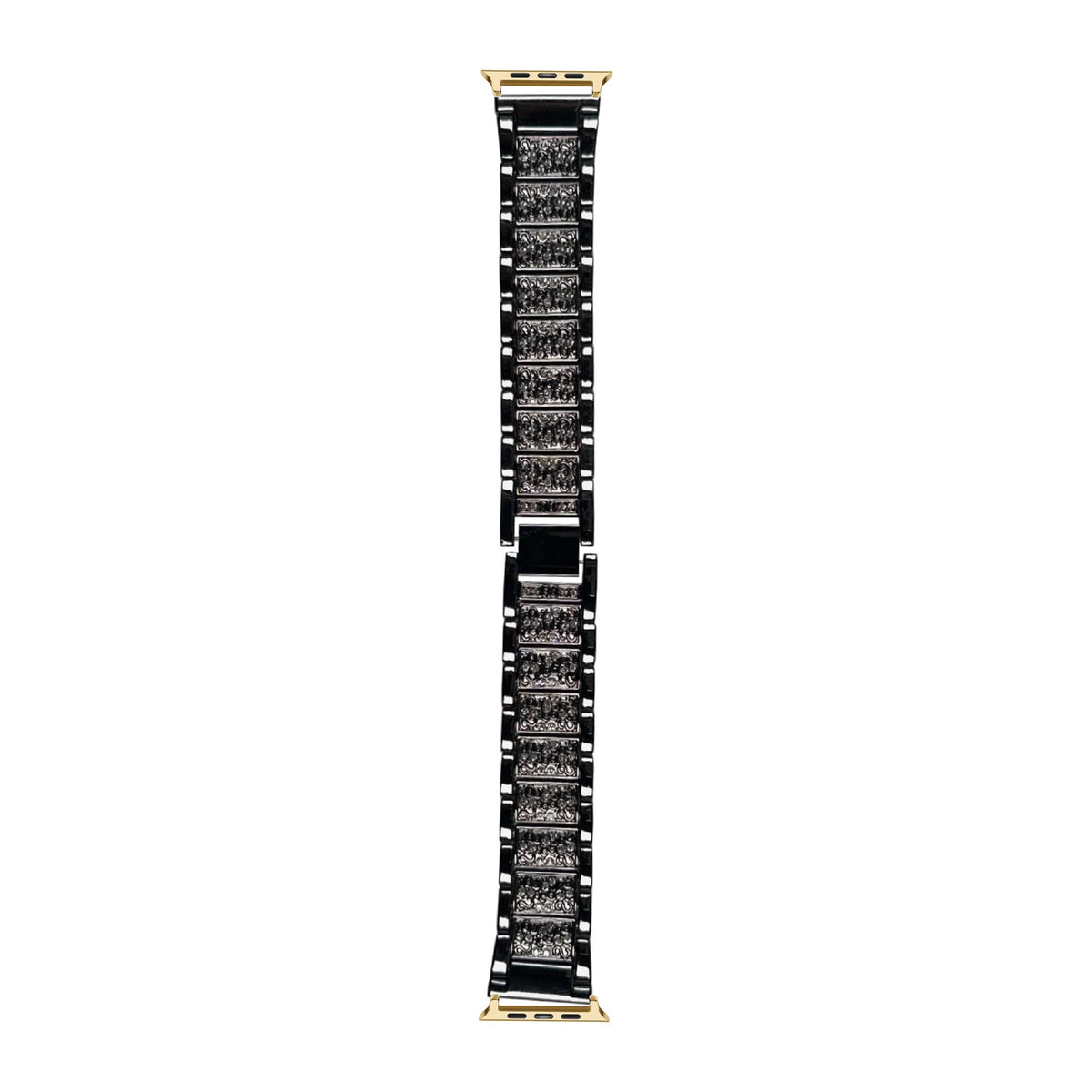 Zirconia Shimmer Bracelet Black Gold with Connecters - Spring Bar Type for Apple Watch