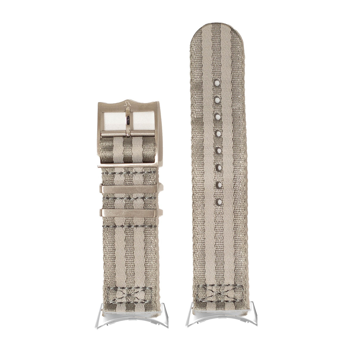 Ultra Militex - Grey / Light Grey Silver with Google Pixel Spring Bar Adapters - Wear Any 20mm Strap! for Pixel Watch 1-5 41mm