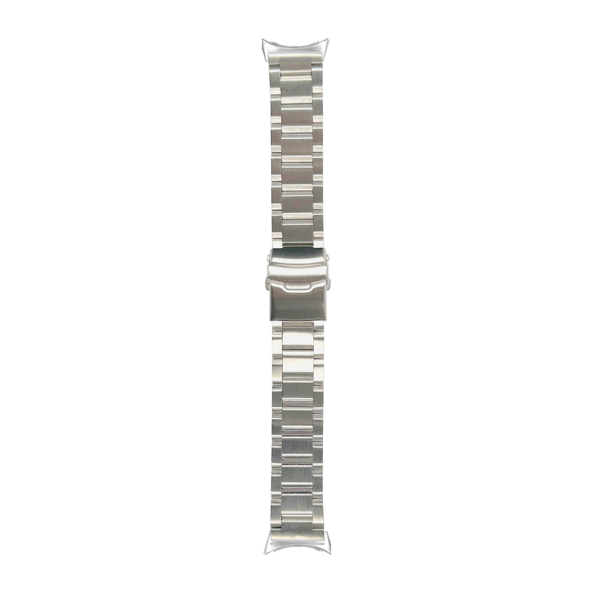 Steel Bracelet - Hex Link Silver Silver with Safety Deployant Clasp with Google Pixel Spring Bar Adapters - Wear Any 20mm Strap! for Pixel Watch 3-5 45mm