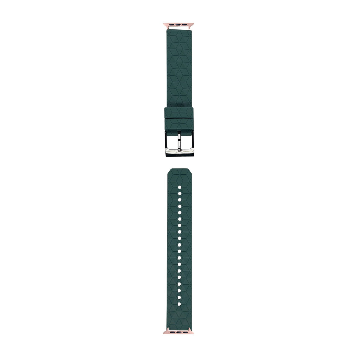 Prism Silicone [Black Hardware] Slate Rose Gold with Connecters - Spring Bar Type for Apple Watch