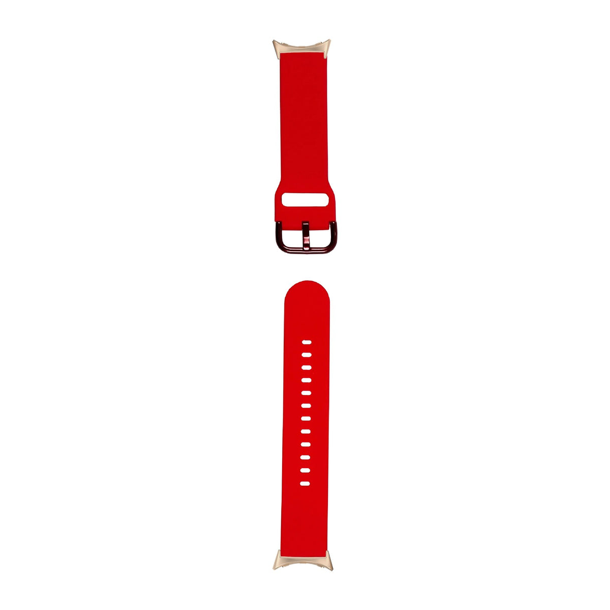 Flexi Silicone 6 Red Rose Gold with Google Pixel Spring Bar Adapters - Wear Any 20mm Strap! for Pixel Watch 1-5 41mm