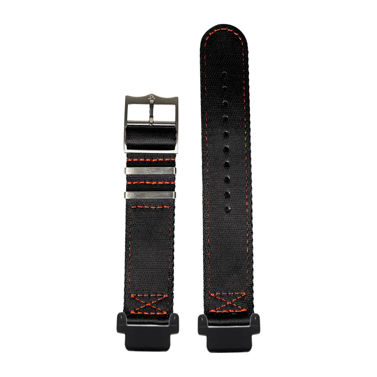 Ultra Militex - Black / Red Stitching Black with Garmin Forerunner 220/ 230/ 235/ 620/ 630/ 735XT Strap Adapters for Garmin Forerunner 220/ 230/ 235/ 620/ 630/ 735XT