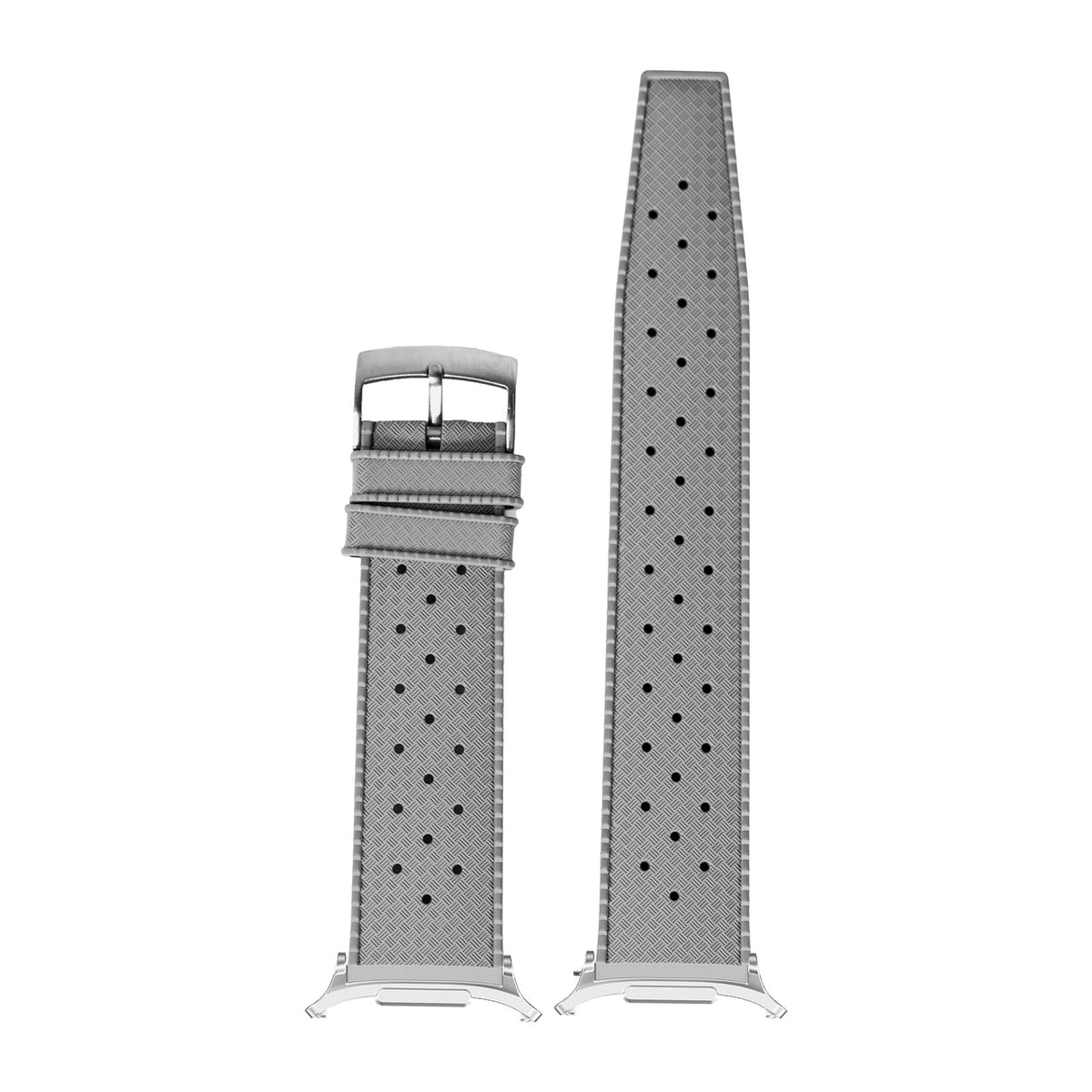 King Tropic FKM Rubber - Grey Silver with Strap Adapter for Galaxy Watch 8-9/Ultra
