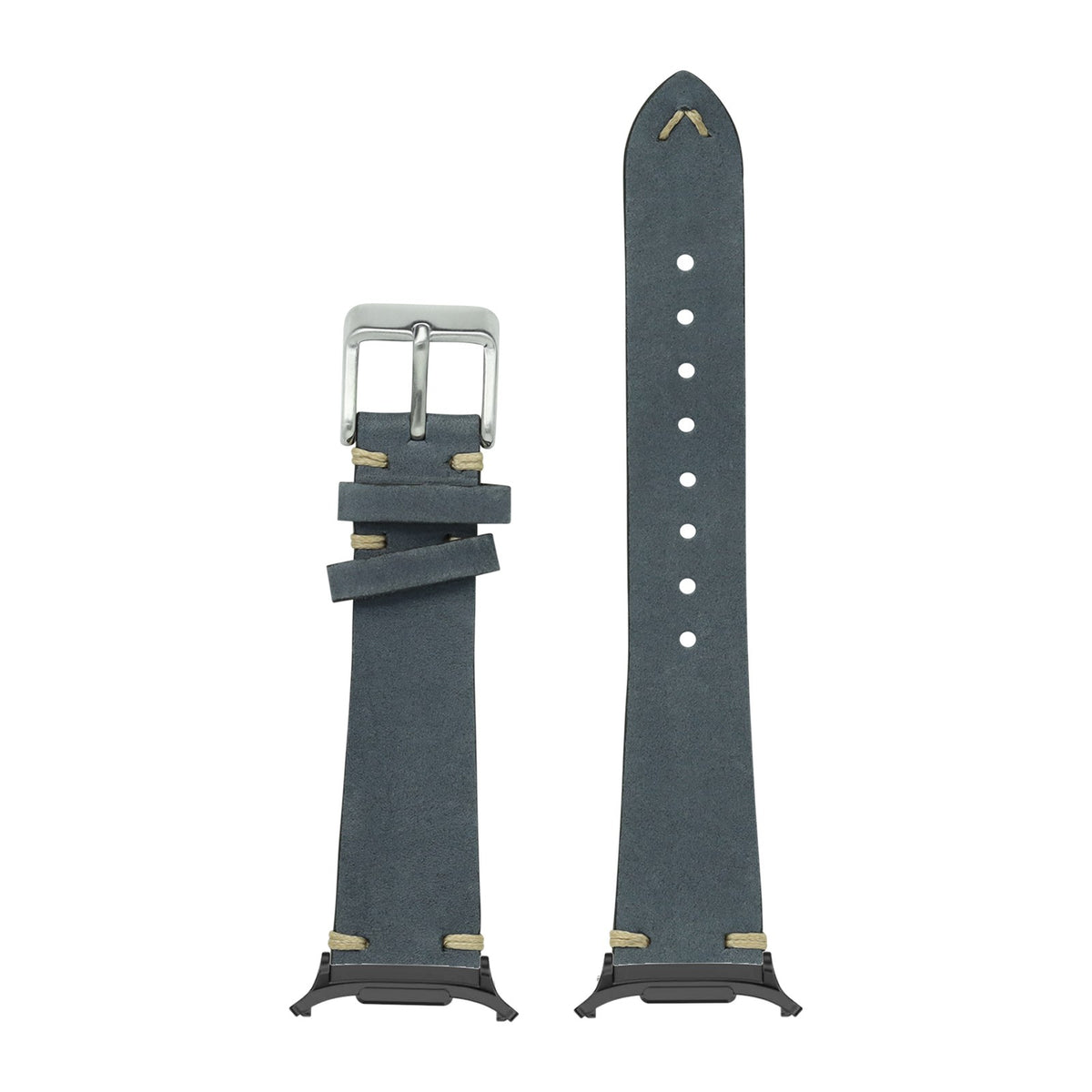 Vintage Knotted - Nubuck Leather - Slate Grey for the Galaxy Watch 8, 9 and Ultra with adapter fitted