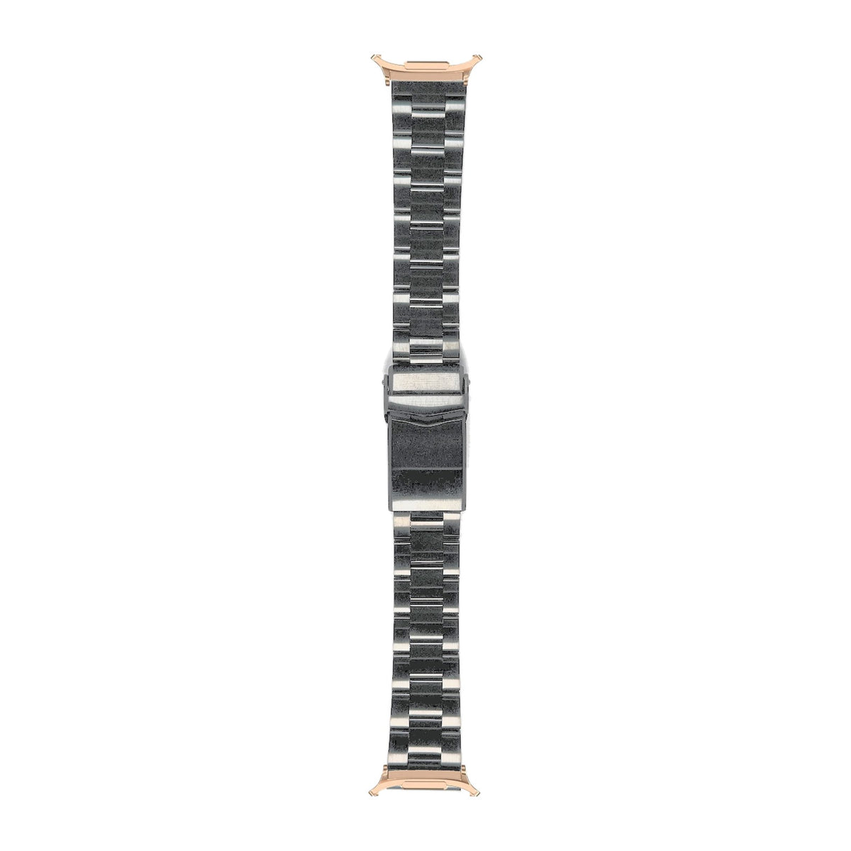 Black Super-O Steel Bracelet Rose Gold with V-Clasp with DLC Coating with Strap Adapter for Galaxy Watch 8-9/Ultra
