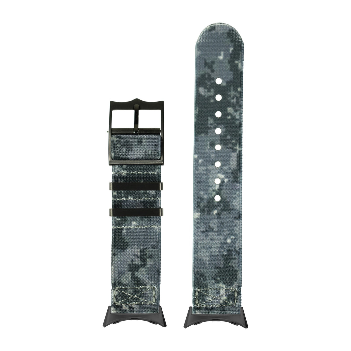 ElastoFlex - Digital Camo [Black Hardware] Black with Google Pixel Spring Bar Adapters - Wear Any 20mm Strap! for Pixel Watch 3-5 45mm