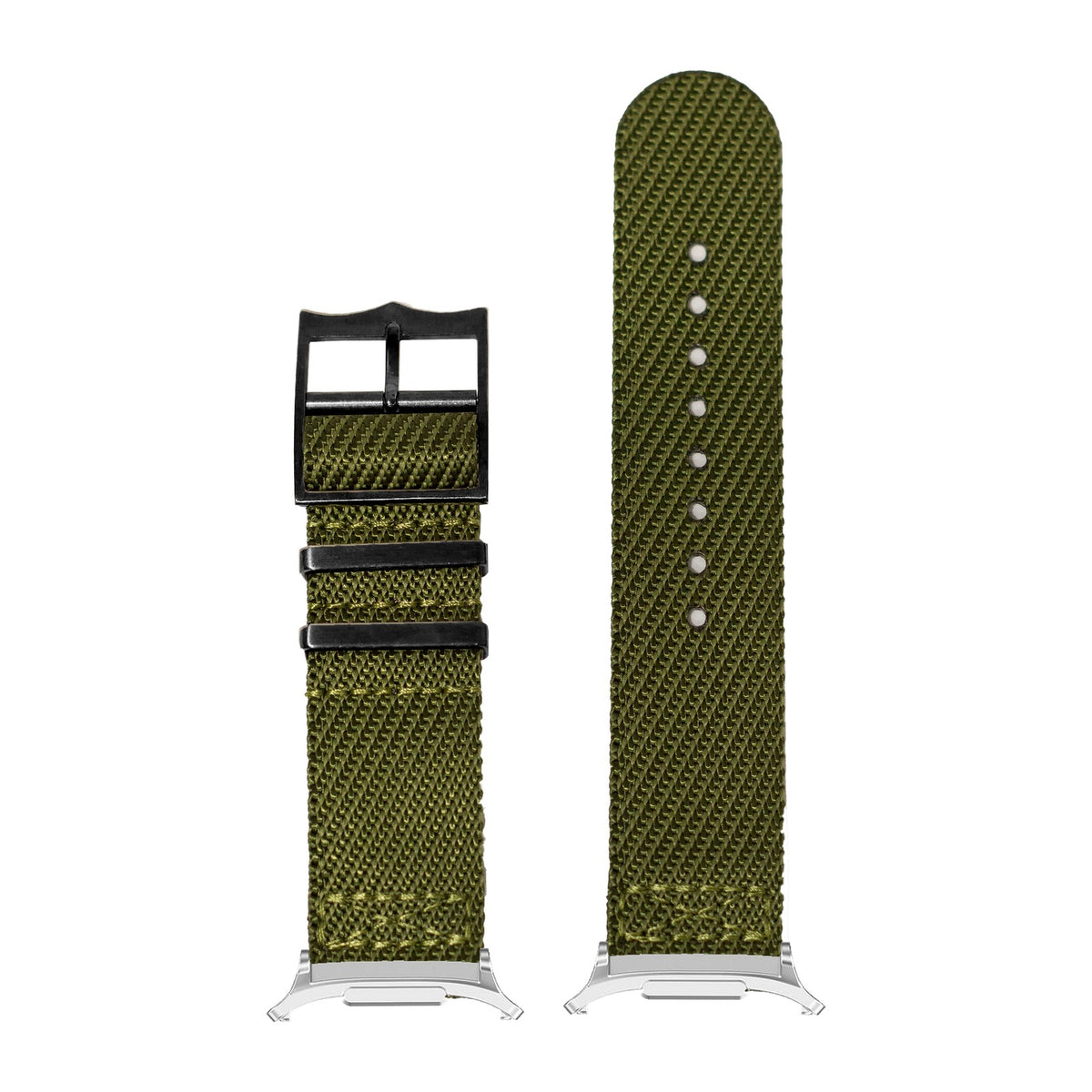 Cross Militex - Army Green [Black Hardware] Silver with Strap Adapter for Galaxy Watch 8-9/Ultra