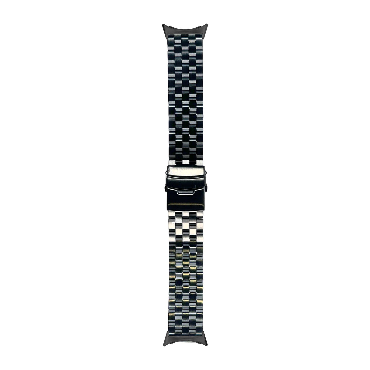 Engineer Bracelet - Folding Deployant Clasp - Black Black with Google Pixel Spring Bar Adapters - Wear Any 20mm Strap! for Pixel Watch 3-5 45mm