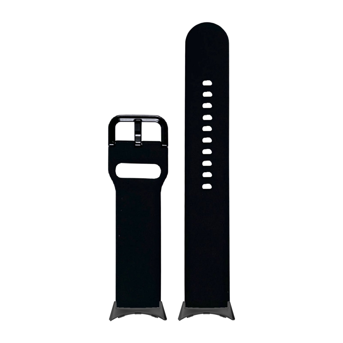 Flexi Silicone 6 Black Black with Google Pixel Spring Bar Adapters - Wear Any 20mm Strap! for Pixel Watch 1-5 41mm