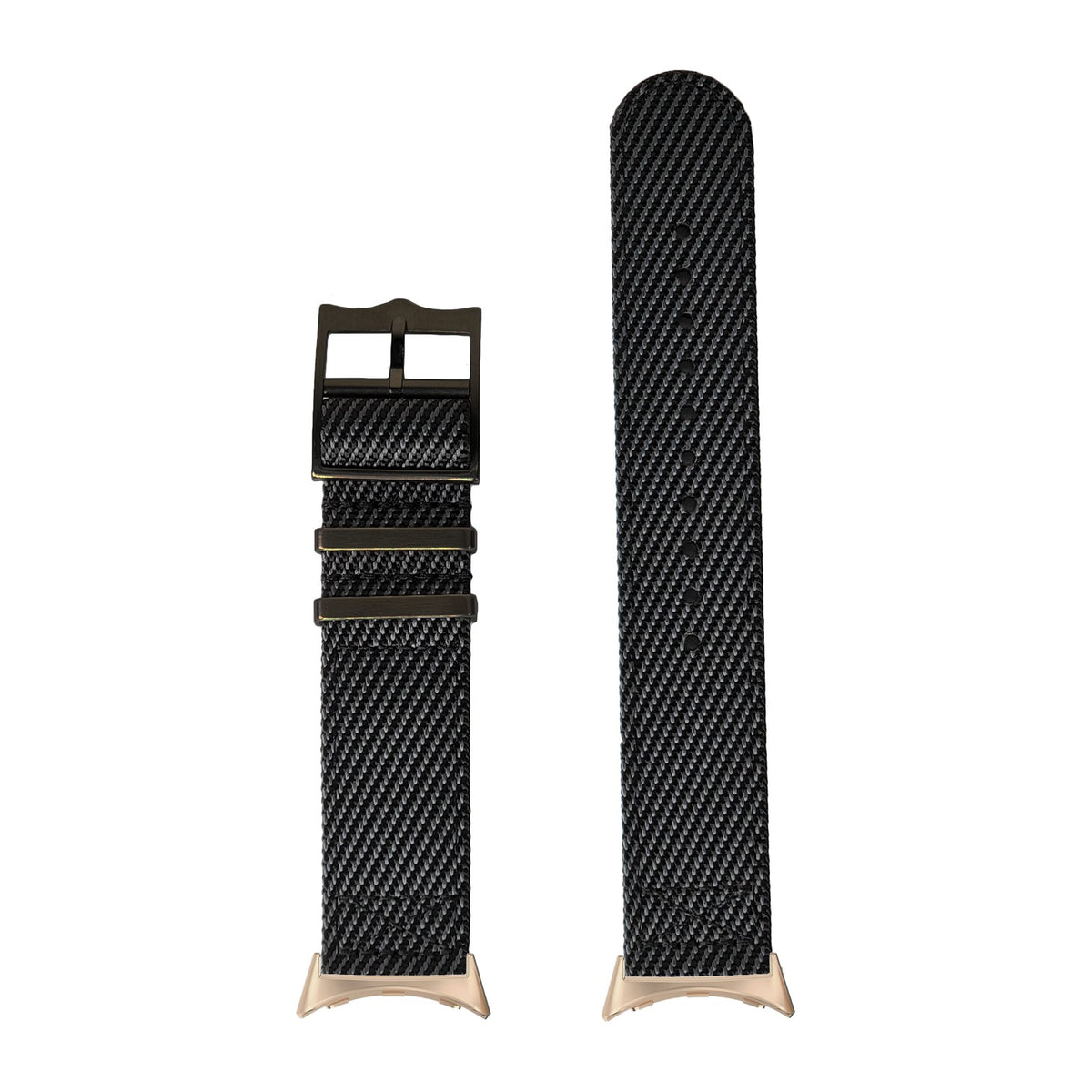 Cross Militex - Dark Grey [Black Hardware] Rose Gold with Google Pixel Spring Bar Adapters - Wear Any 20mm Strap! for Pixel Watch 1-5 41mm