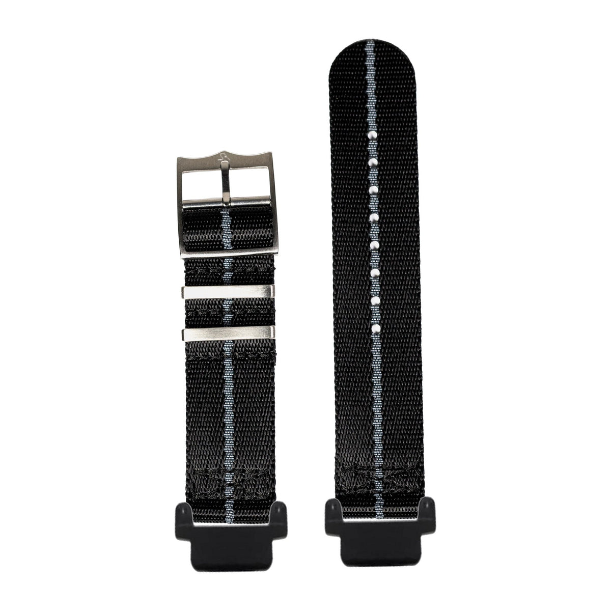 Supreme Militex - Black and Grey Stripe Black with Garmin Forerunner 220/ 230/ 235/ 620/ 630/ 735XT Strap Adapters for Garmin Forerunner 220/ 230/ 235/ 620/ 630/ 735XT